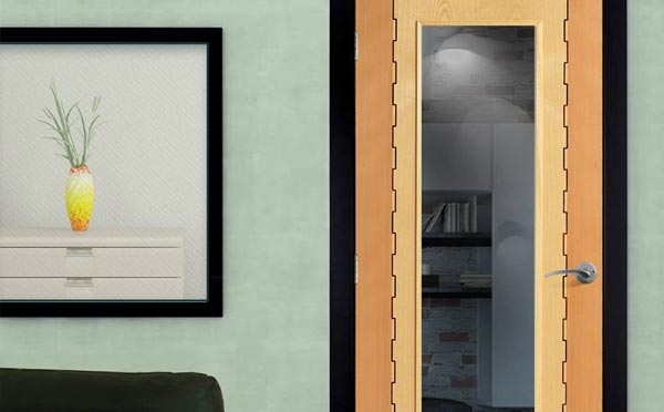 JBK Empire Burmah Door with Beech & Oak Veneers and Clear Safety Glass, Prefinished