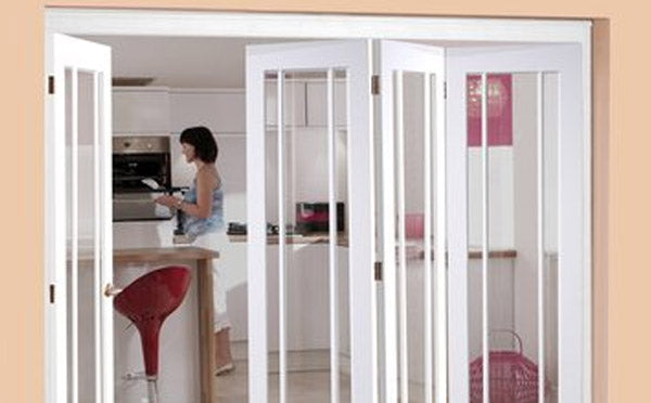 Nuvu Roomfold Lincoln White 4 Door Set With Clear Glass