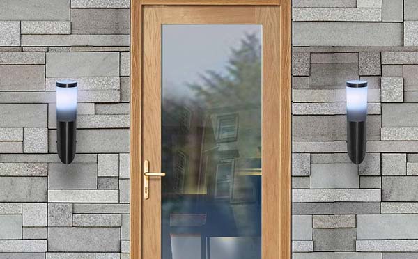 Part L Pattern 10 style oak door with clear glass