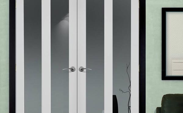 The Modern JB Kind Dominica White Primed Door Pair with Clear Glass