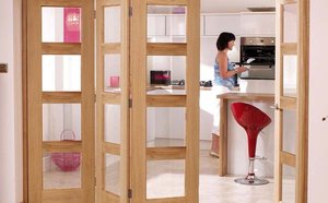 Contemporary oak folding doors by NuVu