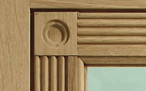 Whitechapel Oak Door with Fluted Inlay and 10 panes of Bevelled Clear Safety Glass