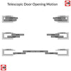 Dalston Black Staffetta Quad Telescopic Pocket Door - Prefinished - Clear Glass - Urban Collection