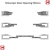 Camden Black Staffetta Quad Telescopic Pocket Door - Prefinished - Clear Glass - Urban Collection