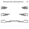 Metro Black Industrial Staffetta Quad Telescopic Pocket Doors - Reeded  Glass - Prefinished