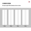Top Mounted Black Sliding Track & Solid Wood Door - V-Line® Grooved Flush Door V021 - Premium Primed - Six Colour Options