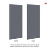 Four Sliding Minimal Wardrobe Doors & Frame Kit - V-Line® Grooved Flush Door V027 - Premium Primed - Six Colour Options