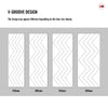 Four Sliding Minimal Wardrobe Doors & Frame Kit - V-Line® Grooved Flush Door V031 - Premium Primed - Six Colour Options
