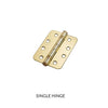 Cratus Exterior Polished Gold Finish Radius Cornered Ball Bearing Hinges - 102x76x3mm - Single Hinge