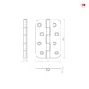 One Pair of Ares Loft Style Polished Gold Finish Radius Cornered Hinges 102x67x2mm