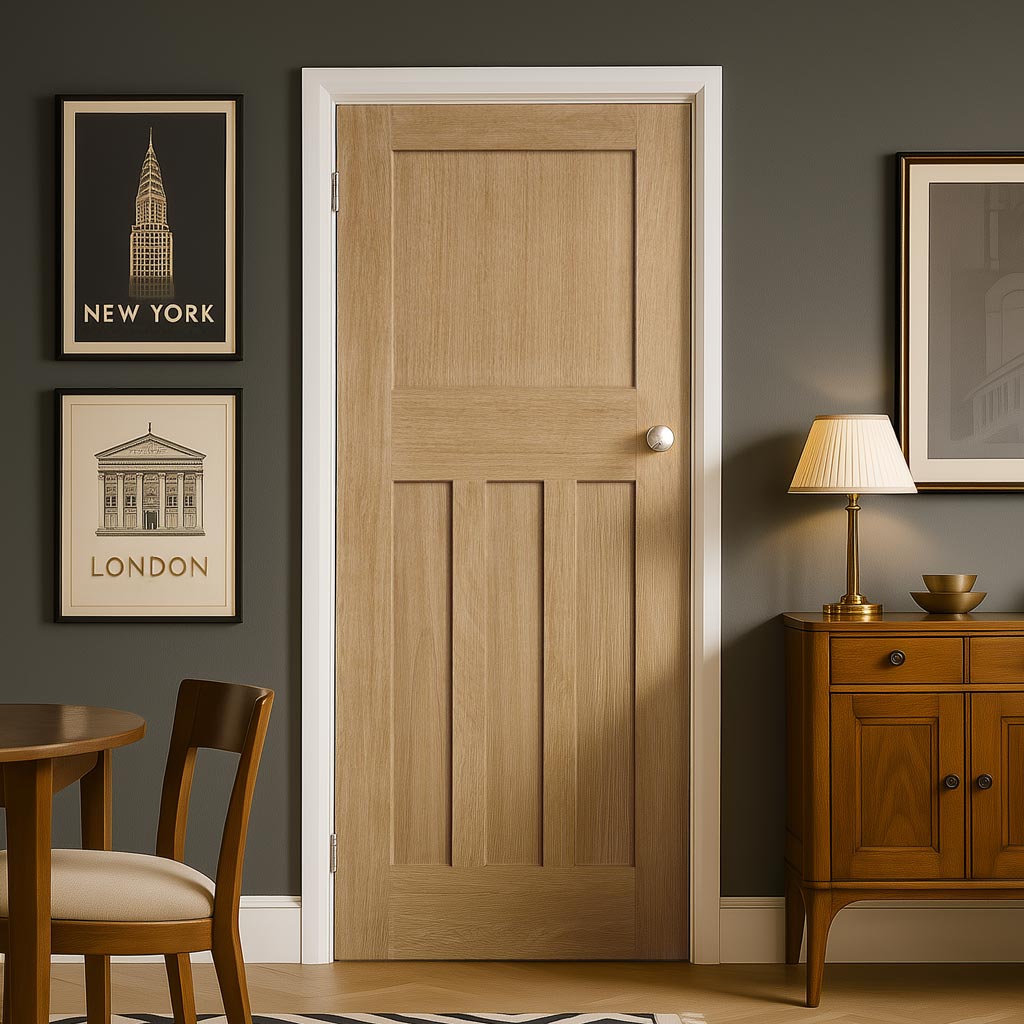 Friendly Value - 1930's Oak Shaker Internal Door - Unfinished
