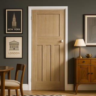 Image: Friendly Value - 1930's Oak Shaker Internal Door - Unfinished