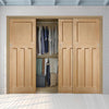 Minimalist Wardrobe Door & Frame Kit - Three DX Oak Panel Door - 1930's Style