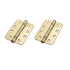 One Pair of Cratus Exterior Polished Gold Finish Radius Cornered Ball Bearing Hinges - 102x76x3mm