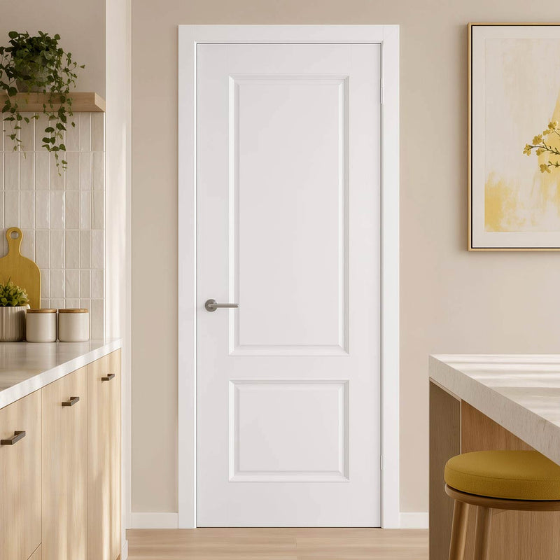 2 Panel Smooth Moulded Internal Door - White Primed