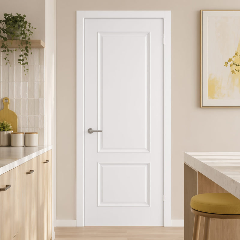 2 Panel Smooth Moulded Internal Door - White Primed