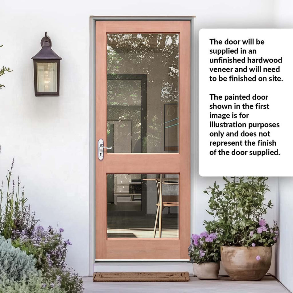 Meranti Wooden 2XGG Exterior Door - Clear Toughened Double Glazing