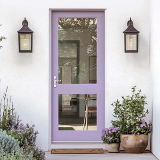 Image: Meranti Wooden 2XGG Exterior Back Door - Clear Toughened Double Glazing