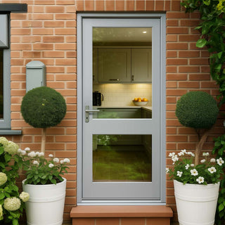 Image: 2XGG Exterior Meranti Wooden Front Door - Clear Double Glazing - Colour Options
