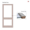 Made to Measure Exterior 2XGG Front Door - 45mm Thick - Seven Colour Options - Double Glazing