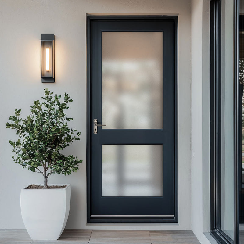 Meranti Wooden 2XGG Exterior Door - Stippolyte Toughened Double Glazing