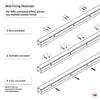 Aluminium Concealed Premium Double Sliding Wall Track for Wooden Doors