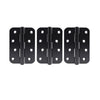 3x Ares Loft Style Matt Black Radius Cornered Hinges 102x67x2mm