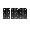 3x Ares Loft Style Matt Black Radius Cornered Hinges 102x67x2mm