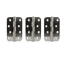 3x Ares Loft Style Satin Stainless Steel Radius Cornered Hinges 102x67x2mm