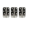 3x Ares Loft Style Satin Stainless Steel Radius Cornered Hinges 102x67x2mm