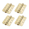 4x Cratus Exterior Polished Gold Finish Radius Corner Hinges - 102x76mm