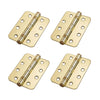 4x Cratus Exterior Polished Gold Finish Radius Corner Hinges - 102x67mm