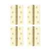 4x Ares Loft Style Polished Gold Finish Hinges - 102x67mm