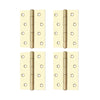 4x Ares Loft Style Polished Gold Finish Hinges - 102x67mm