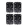 4x Ares Loft Style Matt Black Radius Cornered Hinges 102x67x2mm