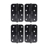 4x Ares Loft Style Matt Black Radius Cornered Hinges 102x67x2mm