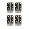 4x Ares Loft Style Satin Stainless Steel Radius Cornered Hinges 102x67x2mm