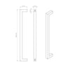 Concord XL 400mm Back to Back Double Door Pull Handle Pack - 8 Square Hinges - Matt Black