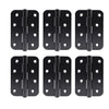 6x Ares Loft Style Matt Black Radius Cornered Hinges 102x67x2mm
