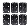 6x Ares Loft Style Matt Black Radius Cornered Hinges 102x67x2mm