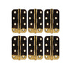 6x Ares Loft Style Polished Gold Finish Radius Cornered Hinges 102x67x2mm