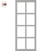Single Sliding Door & Premium Wall Track - Eco-Urban® Perth 8 Pane Door DD6318SG - Frosted Glass - 6 Colour Options