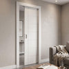 Value Single Evokit Pocket Door - 7 panel Flush Style Internal - White Primed