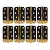 8x Ares Loft Style Polished Gold Finish Radius Cornered Hinges 102x67x2mm