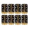 8x Ares Loft Style Polished Gold Finish Radius Cornered Hinges 102x67x2mm
