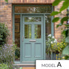 Exterior Victorian Nightingale 3L 2P Door with Two Sidelights & Transom - Customisable: Size, Colour, Glass and Sidelight Options