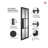 Civic Black Industrial Staffetta Quad Telescopic Pocket Doors - Reeded  Glass - Prefinished