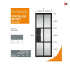 Civic Black Industrial Staffetta Quad Telescopic Pocket Doors - Reeded  Glass - Prefinished