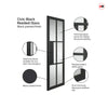 Civic Black Industrial Door with Reeded  Glass - Prefinished