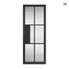 Civic Black Industrial Door Pair with Reeded Glass - Prefinished